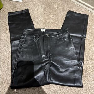 Aritzia Winifred Black Leather Pants